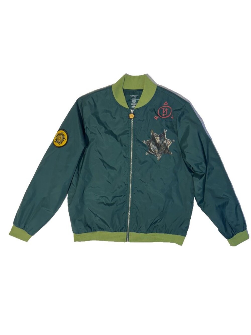 Supernatural "Join The Hunt " Green Sheriff Bomber Jacket Small CultureFly